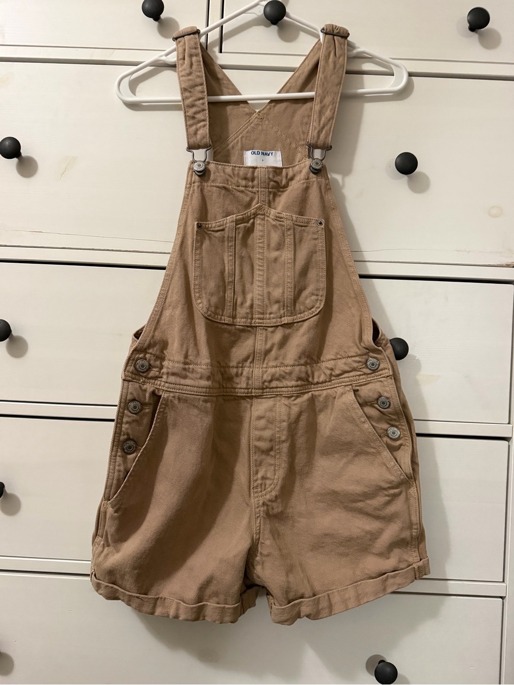 Old Navy Tan Shortalls Overall Romper